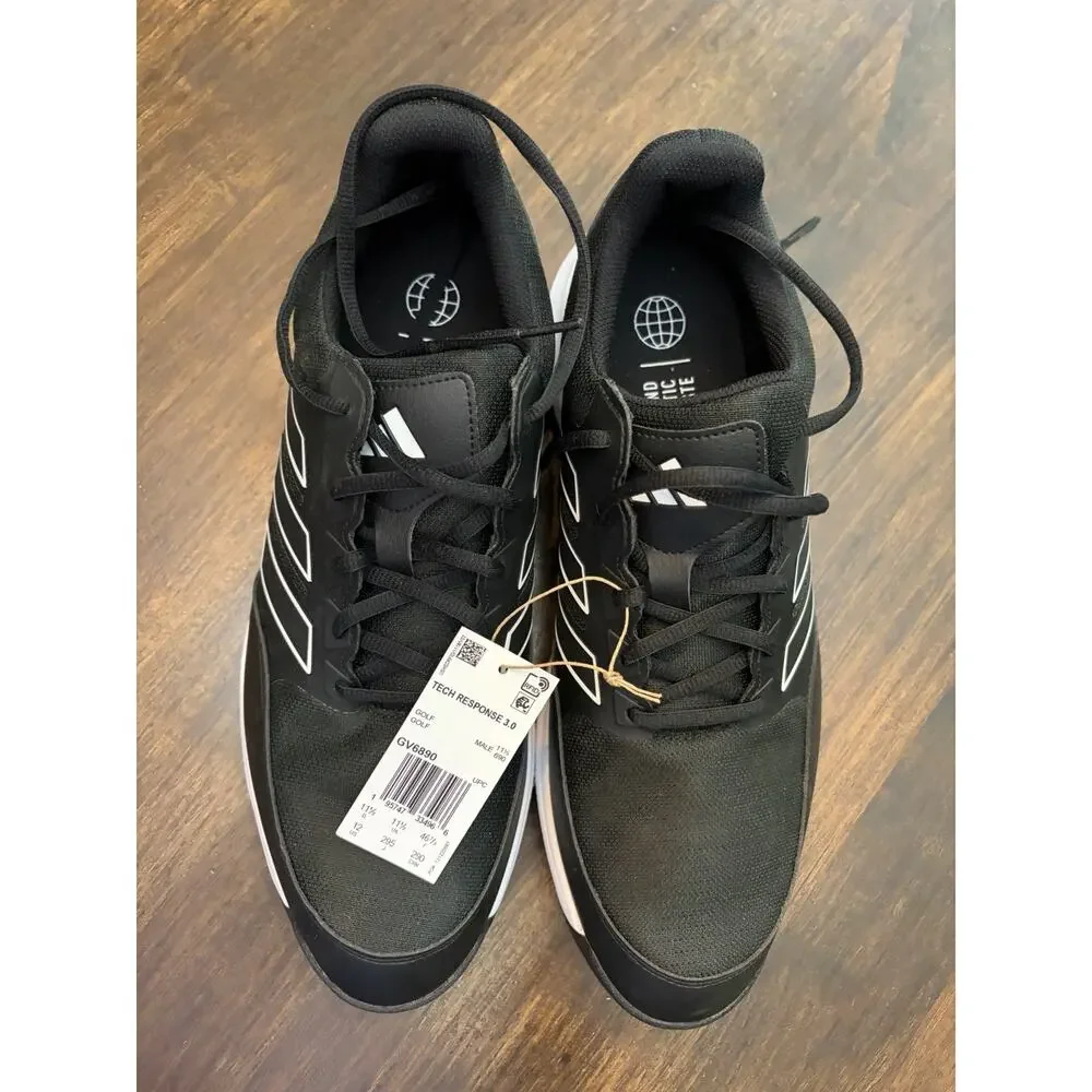 adidas Tech Response 3.0 Golf Core Black/Core Black/Cloud White Size 12